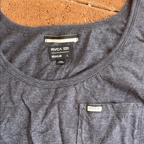 RVCA Dark Blue Tank Top with Pocket - Picture 2 of 4